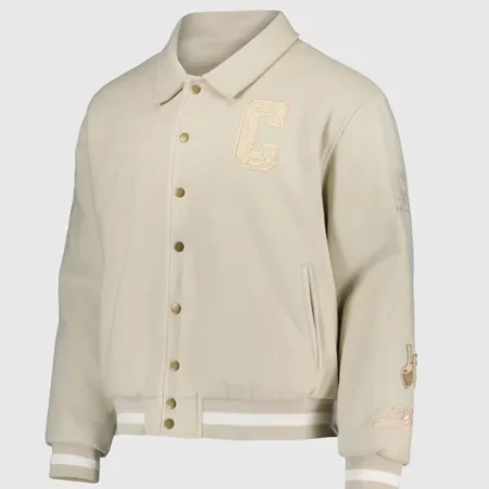 2025 Chelsea Football Club Melton Badge Unisex Cream Wool Varsity Jacket