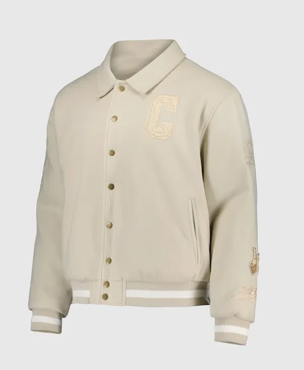 2025 Chelsea Football Club Melton Badge Unisex Cream Wool Varsity Jacket