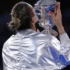 2025 The US Open Tennis Champion Aryna Sabalenka Silver Cropped Jacket