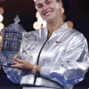 2025 The US Open Tennis Womens Champion Aryna Sabalenka Silver Cropped Jacket