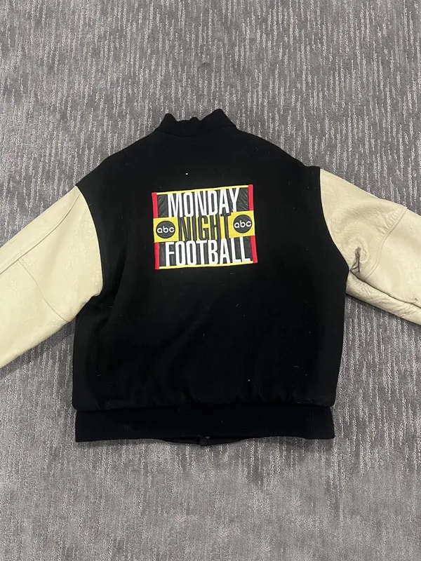 ABC-Sports-NFL-Monday-Night-Football-Vintage-Unisex-Black-Wool-Varsity-Jacket NFL Monday Night Football Wool Varsity Jacket