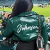 Alyssa Okada Philadelphia Eagles Johnson 74 Leather Jacket