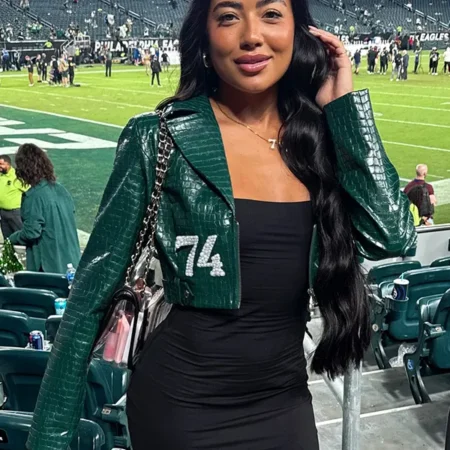 Alyssa Okada Philadelphia Eagles Johnson 74 Leather Jacket