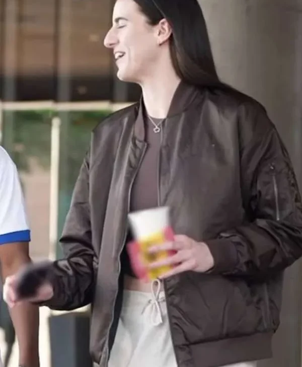 American Basketball Player Caitlin Clark Brown Jacket