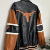 Texas Longhorns Black Bomber Leather Jacket