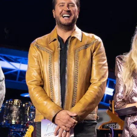 American Idol S23 Luke Bryan Brown Leather Jacket
