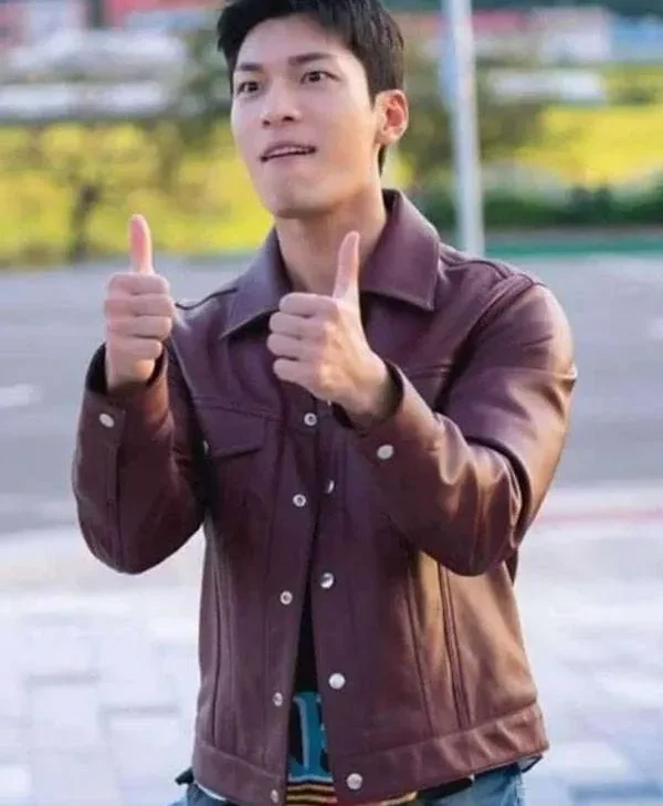 Bad and Crazy Wi Ha joon Maroon Leather Jacket