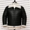 Black Leather Sheepskin B3 Bomber Jacket