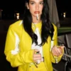 Dua Lipa Spongebob Yellow Leather Jacket