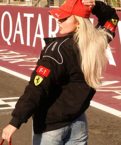 F1 British Grand Prix Daniella Hemsley Ferrari Racing Team Black Jacket