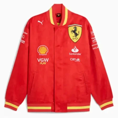Ferrari Red Wool Varsity Jacket