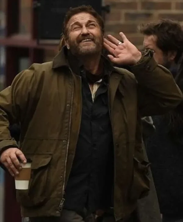 Gerard Butler Greenland Migration 2025 Green Cotton Jacket For Sale