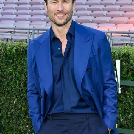Glen-Powell-Red-Carpet-Chad-Powers-2025-Blue-Blazer