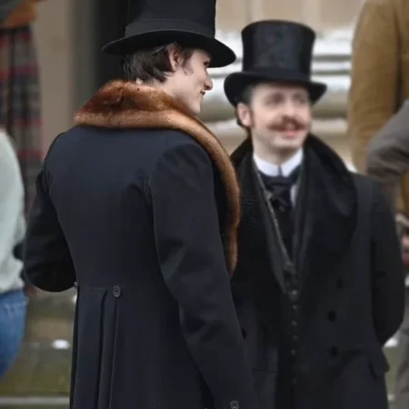 House of Guinness S01 Louis Partridge Fur Coat Back