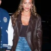 Jessica-Alba-Brown-Bomber-Leather-Jacket