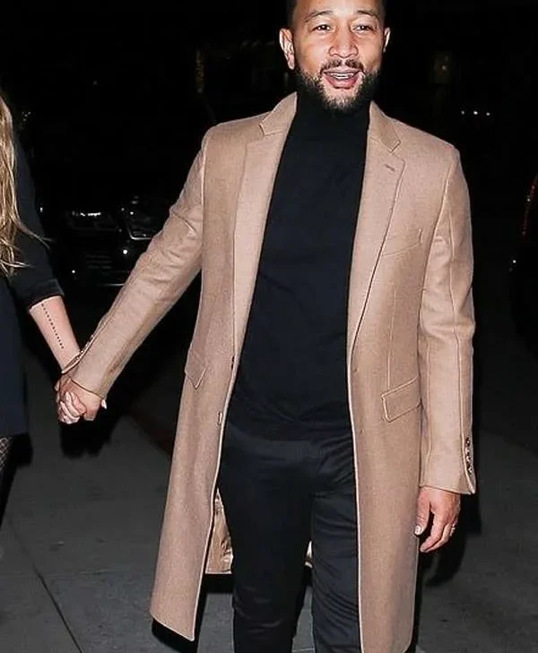 John Legend American Singer Beverly Hills Brown Coat