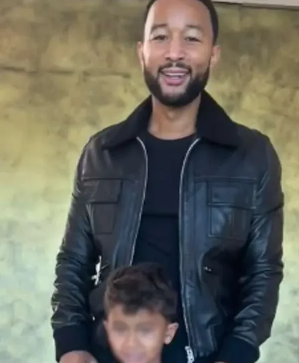 John Legend Date Night Black Leather Jacket For Sale