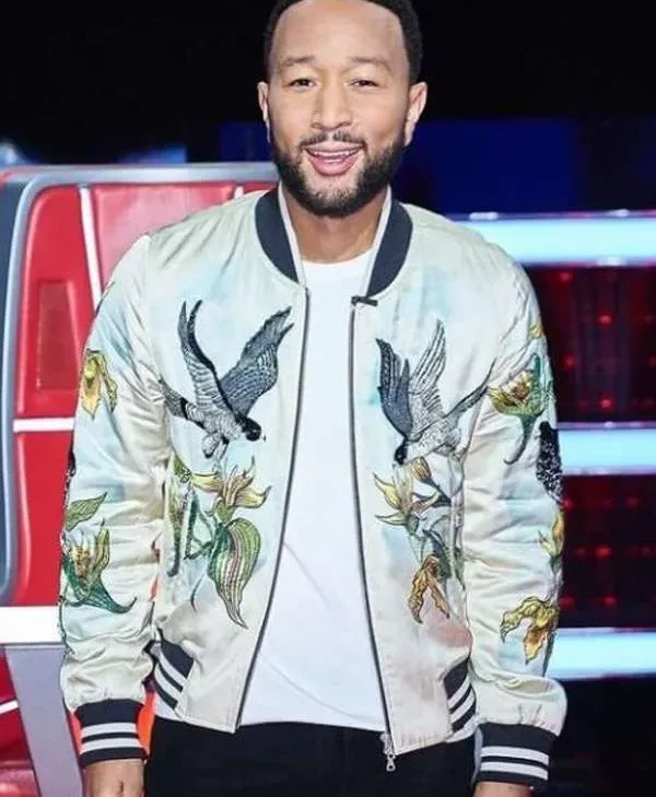 John Legend The Voice Bird Print Bomber Jacket