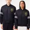 Lacoste Vintage Patch Black Varsity Jacket