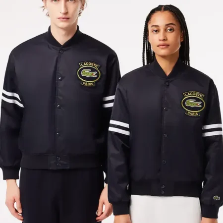 Lacoste Vintage Patch Black Varsity Jacket