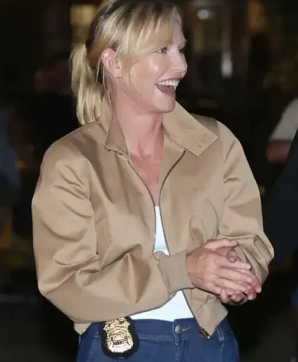 Law-Order-SVU-2025-Kelli-Giddish-Beige-Bomber-Jacket