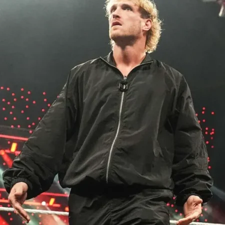 Logan Paul WWE Raw Black Track Jacket Side