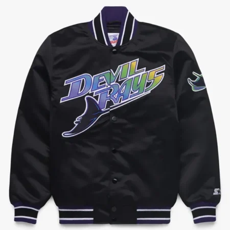 MLB-Tampa-Bay-Rays-Black-Satin-Jacket