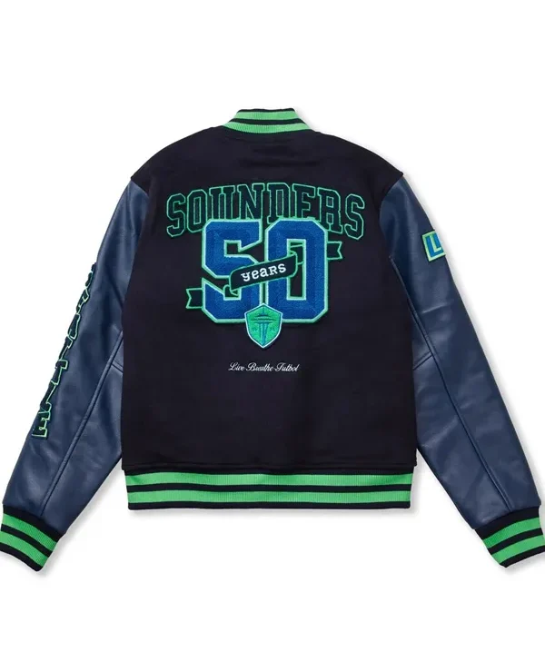 Major League Soccer Seattle Sounders FC 50th Anniversary Unisex Wool Varsity Jacket