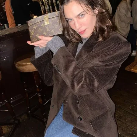 Media Personality Alexa Chung Street Style In London 2023 Brown Blazer