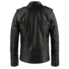 Men’s Double Breasted Black Leather Blazer For Sale