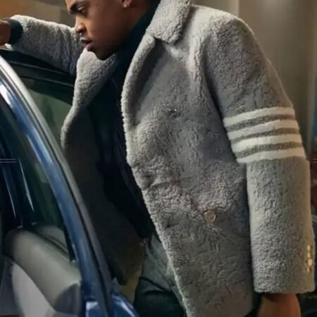Michael Rainey Jr Grey Shearling Coat