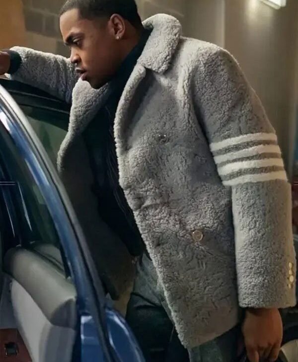 Michael Rainey Jr Grey Shearling Coat