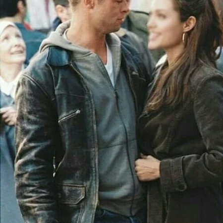 Mr Mrs Smith Brad Pitt Black Leather Jacket