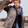 Mr and Mrs Smith Brad Pitt Gray Leather Jacket