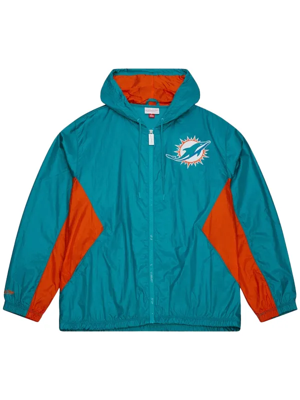NFL-Aqua-Miami-Dolphins-Playmaker-Windbreaker-Jacket NFL-Aqua-Miami-Dolphins-Playmaker-Windbreaker-Jacket