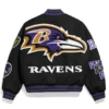NFL Baltimore Ravens Pennant Black Wool Varsity Jacket For Sale
