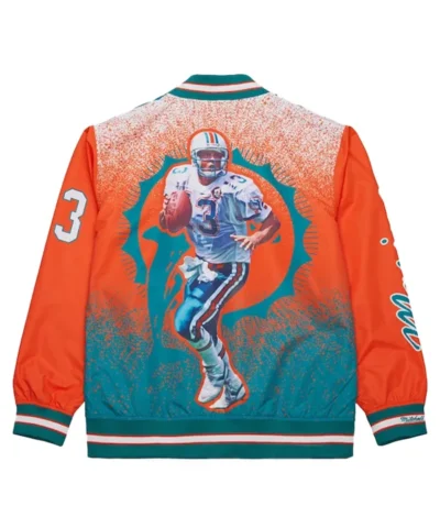 National-Football-League-Dan-Marino-Miami-Dolphins-Unisex-Satin-Bomber-Jacket