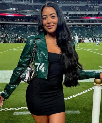 Alyssa Okada Philadelphia Eagles Johnson 74 Leather Jacket