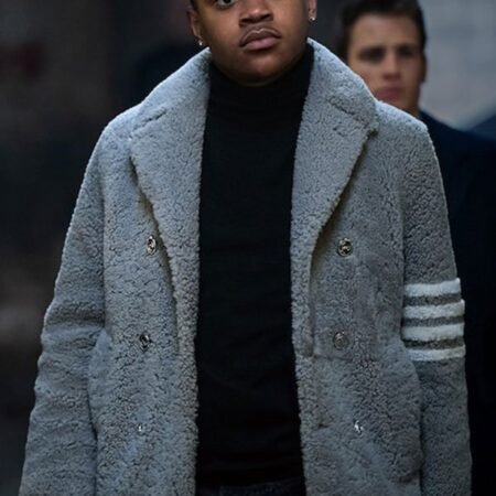 Power Book II Ghost Tariq St Patrick Grey Shearling Coat