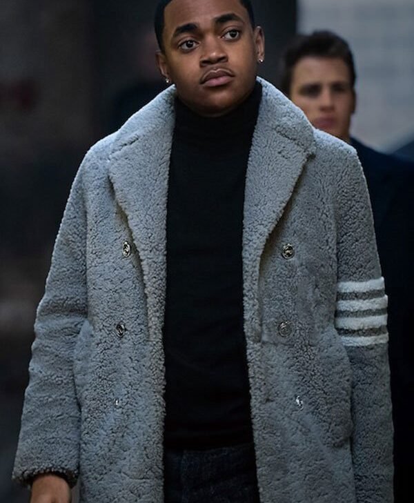 Power Book II Ghost Tariq St Patrick Grey Shearling Coat