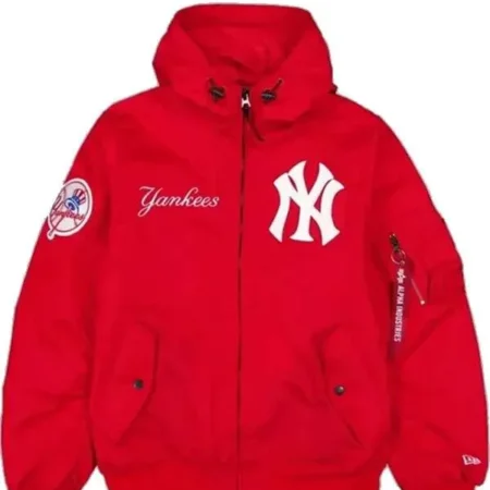 Red New York yankees Bomber Jacket