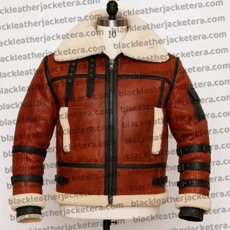 Sheepskin RAF Aviator B6 Waxed Bomber Shearling Jacket