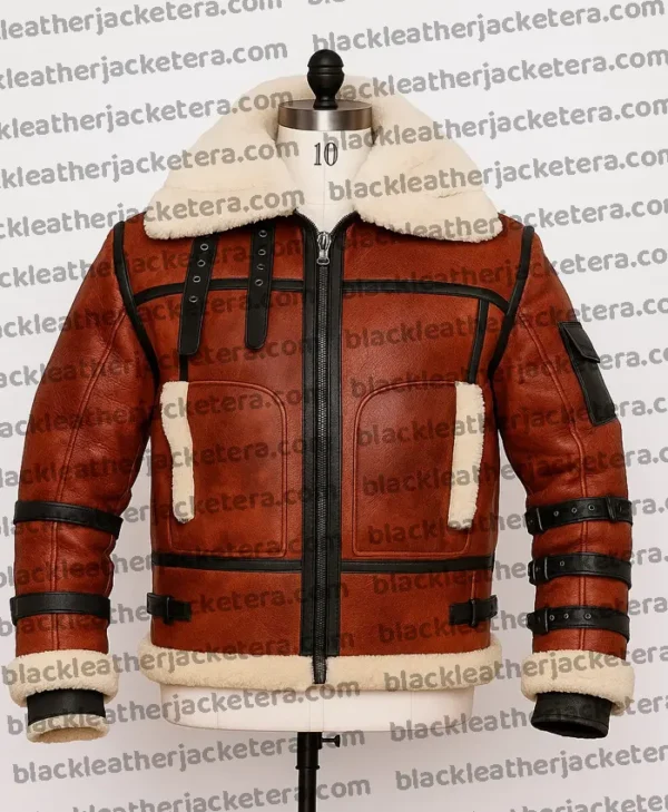 Sheepskin RAF Aviator B6 Waxed Bomber Shearling Jacket