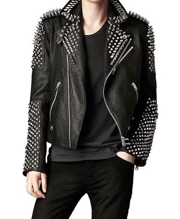 Spikes Studded Biker Leather Jacket
