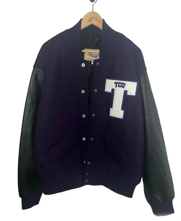 TCU Horned Frogs Taliyah Parker Wool Varsity Jacket For Sale