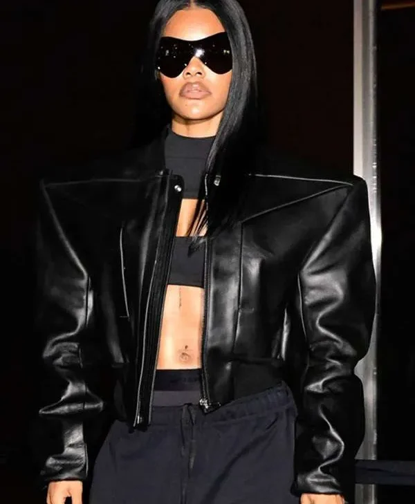 Teyana-Taylor-Event-2025-Black-Leather-Jacket