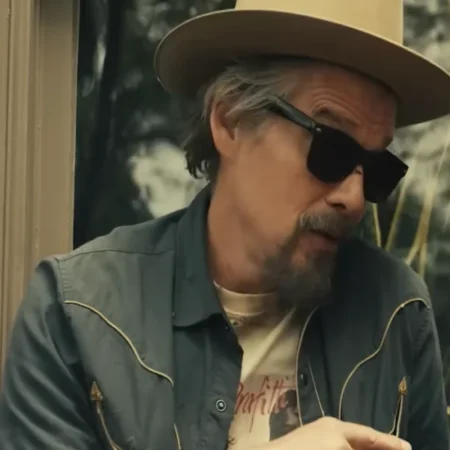 The Lowdown Ethan Hawke Blue Cotton Shirt