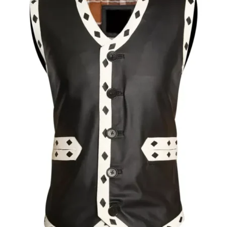 The Warriors Black Biker Leather Vest Costume