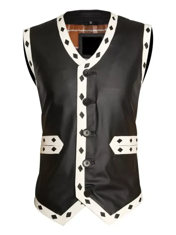 The Warriors Black Biker Leather Vest Costume 599 215 799 The Warriors Black Biker Leather Vest Costume