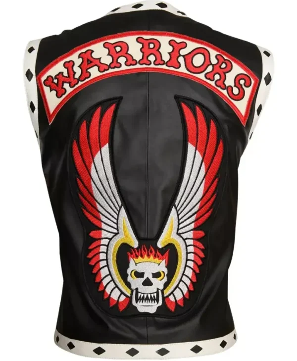 The Warriors Movie Black Biker Leather Vest Jacket
